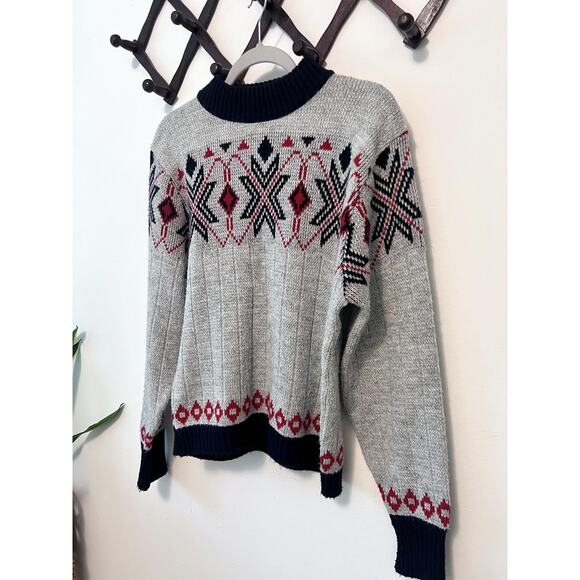 Puritan Ski Lift Mock Neck Vintage Sweater - Picture 2 of 7